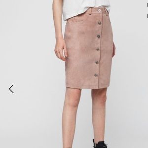 VINTAGE SUEDE MIDI SKIRT Size: S